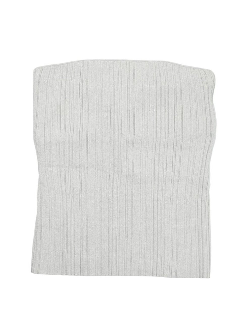 Madewell x Aimee Song Ribbed Shimmer Tube Top in Silver